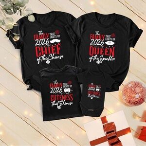 Family Matching Black T-Shirts Set